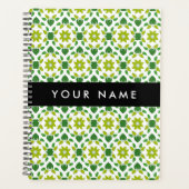 Bladpatroon, Groene Bladeren, Uw Naam Planner (Voorkant)