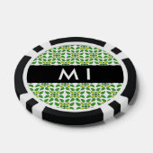 Bladpatroon, Groene Bladeren, Uw Naam Poker Chips (Enkel)