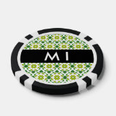 Bladpatroon, Groene Bladeren, Uw Naam Poker Chips (Enkel)