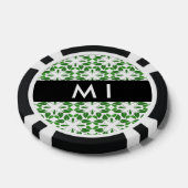 Bladpatroon, Groene Bladeren, Uw Naam Poker Chips (Enkel)