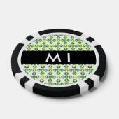 Bladpatroon, Groene Bladeren, Uw Naam Poker Chips (Enkel)