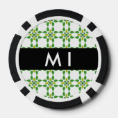 Bladpatroon, Groene Bladeren, Uw Naam Poker Chips (Achterkant)