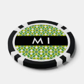Bladpatroon, groene bladeren, uw naam poker chips (Enkel)