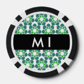 Bladpatroon, Groene Bladeren, Uw Naam Poker Chips (Achterkant)