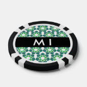 Bladpatroon, Groene Bladeren, Uw Naam Poker Chips (Enkel)