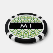 Bladpatroon, Groene Bladeren, Uw Naam Poker Chips (Enkel)