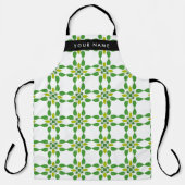 Bladpatroon, Groene Bladeren, Uw Naam Schort (Voorkant)