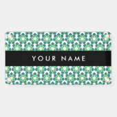 Bladpatroon, Groene Bladeren, Uw Naam Spandoek (Horizontaal)