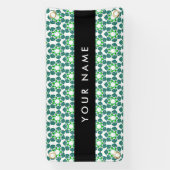 Bladpatroon, Groene Bladeren, Uw Naam Spandoek (Verticaal)
