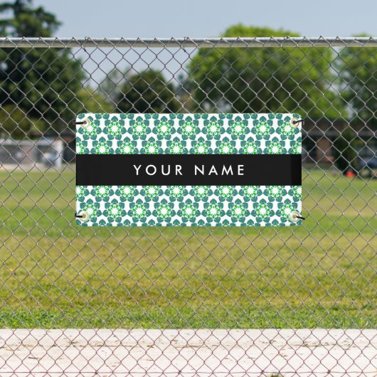 Bladpatroon, Groene Bladeren, Uw Naam Spandoek (Insitu)