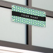 Bladpatroon, Groene Bladeren, Uw Naam Spandoek (Buitenkant Gebouw)