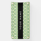 Bladpatroon, Groene Bladeren, Uw Naam Spandoek (Verticaal)