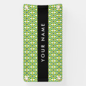 Bladpatroon, Groene Bladeren, Uw Naam Spandoek (Verticaal)