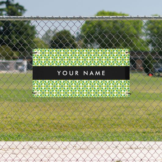 Bladpatroon, Groene Bladeren, Uw Naam Spandoek (Insitu)