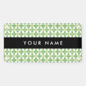 Bladpatroon, Groene Bladeren, Uw Naam Spandoek (Horizontaal)
