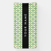 Bladpatroon, Groene Bladeren, Uw Naam Spandoek (Verticaal)