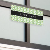 Bladpatroon, Groene Bladeren, Uw Naam Spandoek (Buitenkant Gebouw)