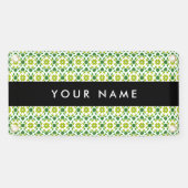 Bladpatroon, Groene Bladeren, Uw Naam Spandoek (Horizontaal)
