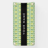 Bladpatroon, Groene Bladeren, Uw Naam Spandoek (Verticaal)