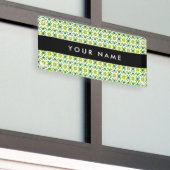 Bladpatroon, Groene Bladeren, Uw Naam Spandoek (Buitenkant Gebouw)
