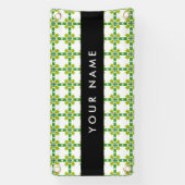 Bladpatroon, groene bladeren, uw naam spandoek (Verticaal)