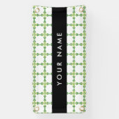 Bladpatroon, Groene Bladeren, Uw Naam Spandoek (Verticaal)