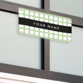 Bladpatroon, Groene Bladeren, Uw Naam Spandoek (Buitenkant Gebouw)