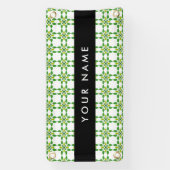 Bladpatroon, Groene Bladeren, Uw Naam Spandoek (Verticaal)