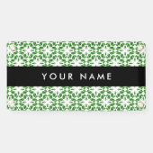 Bladpatroon, Groene Bladeren, Uw Naam Spandoek (Horizontaal)