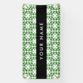 Bladpatroon, Groene Bladeren, Uw Naam Spandoek (Verticaal)