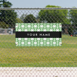 Bladpatroon, Groene Bladeren, Uw Naam Spandoek