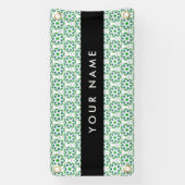 Bladpatroon, Groene Bladeren, Uw Naam Spandoek (Verticaal)