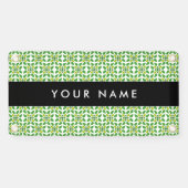 Bladpatroon, groene bladeren, uw naam spandoek (Horizontaal)