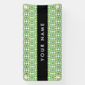 Bladpatroon, groene bladeren, uw naam spandoek (Verticaal)
