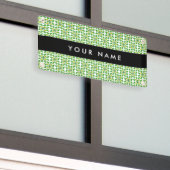 Bladpatroon, groene bladeren, uw naam spandoek (Buitenkant Gebouw)