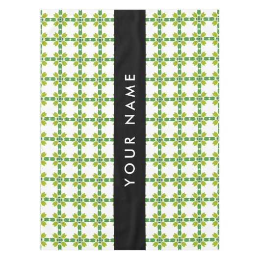 Bladpatroon, Groene Bladeren, Uw Naam Tafelkleed (Voorkant)