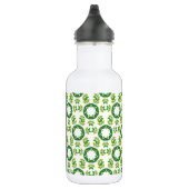Bladpatroon, Groene Bladeren, Uw Naam Waterfles (Rechts)