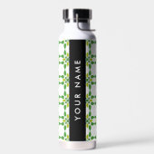 Bladpatroon, Groene Bladeren, Uw Naam Waterfles (Links)