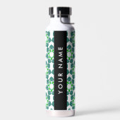 Bladpatroon, Groene Bladeren, Uw Naam Waterfles (Links)