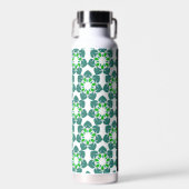 Bladpatroon, Groene Bladeren, Uw Naam Waterfles (Voorkant)