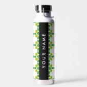 Bladpatroon, Groene Bladeren, Uw Naam Waterfles (Links)