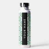 Bladpatroon, Groene Bladeren, Uw Naam Waterfles (Links)
