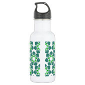 Bladpatroon, Groene Bladeren, Uw Naam Waterfles (Achterkant)