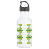 Bladpatroon, Groene Bladeren, Uw Naam Waterfles (Achterkant)