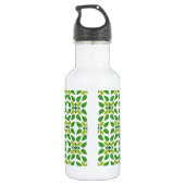 Bladpatroon, groene bladeren, uw naam waterfles (Achterkant)