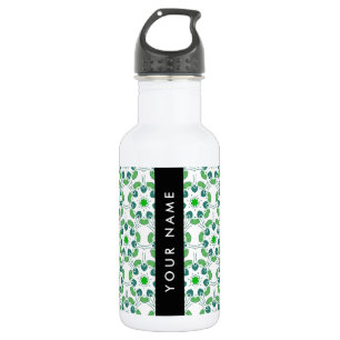 Bladpatroon, Groene Bladeren, Uw Naam Waterfles