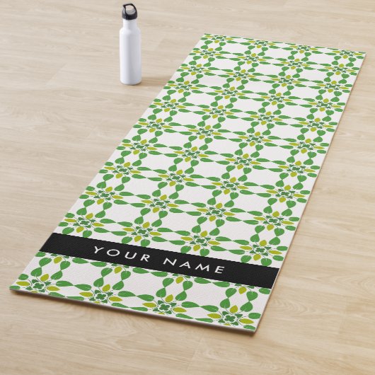 Bladpatroon, Groene Bladeren, Uw Naam Yogamat (In situ)