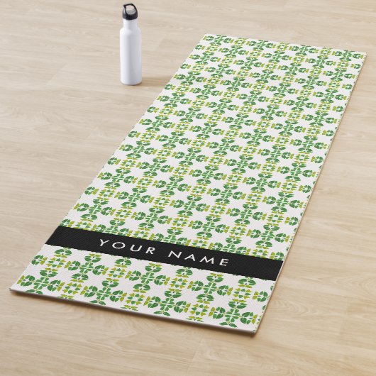 Bladpatroon, Groene Bladeren, Uw Naam Yogamat (In situ)
