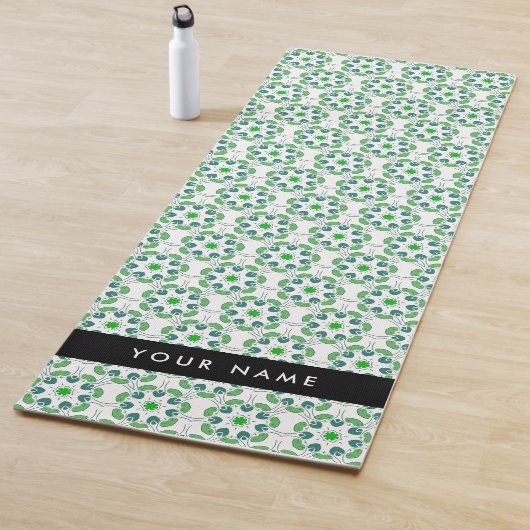 Bladpatroon, Groene Bladeren, Uw Naam Yogamat (In situ)