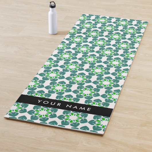 Bladpatroon, Groene Bladeren, Uw Naam Yogamat (In situ)